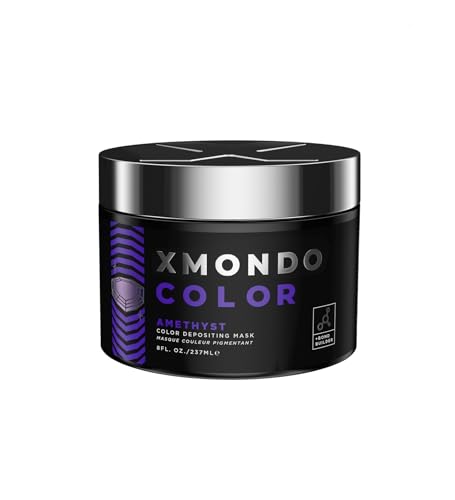 XMONDO Color Amethyst Color Depositing Mask & Semi Permanent Purple Hair Dye | Vegan Formula Hair Color with Bond Boosting Technology & Hyaluronic Acid to Nourish, Revitalize & Repair, 8 Fl Oz 1-Pack