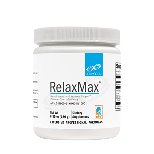XYMOGEN RelaxMax Drink Mix - Promotes Relaxation, Stress Resiliency + Hormone Support - Magnesium Powder with Myo-Inositol, GABA, L-Theanine - Unflavored Mood Support Supplement (6.35 oz)
