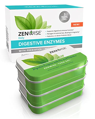 Zenwise Health Digestive Enzymes Pre & Probiotics Travel Size 45 Count