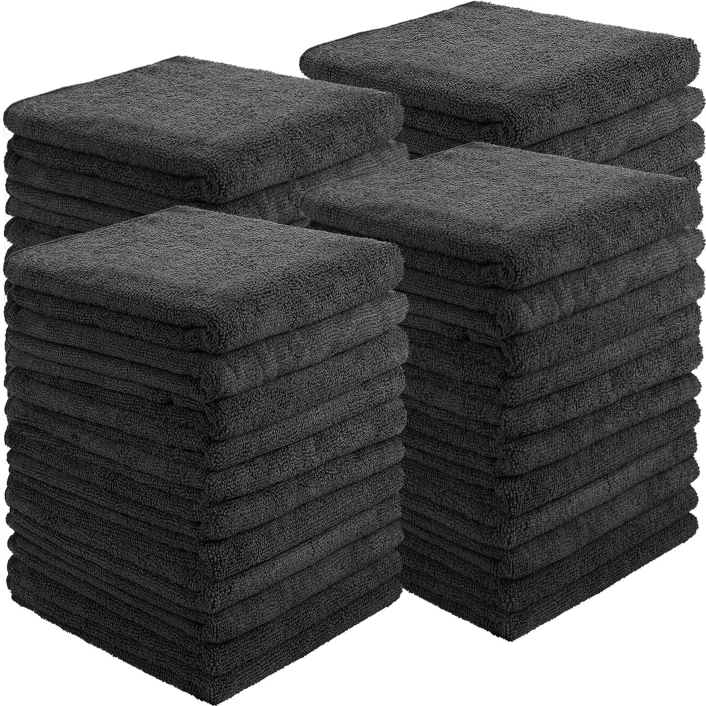 36 Packs of Bleach Proof Towels Microfiber Absorbent Salon Towels Bleach Resistant Salon Hand Towels for Gym, Bath, Spa, Shaving, Shampoo, Home Hair Drying, 16 x 28 Inches (Black)