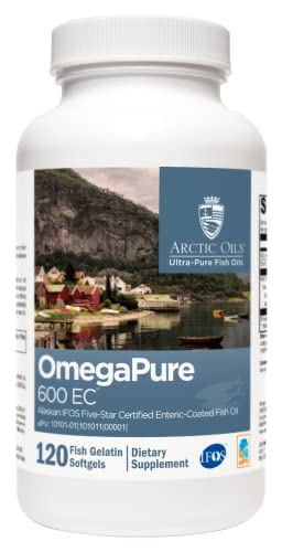 XYMOGEN OmegaPure 600 EC - International Fish Oil Standards (IFOS) Five-Star Certified Fish Oil - DHA EPA Omega-3 Supplement for Cardiovascular + Cognitive Support (120 Softgels)